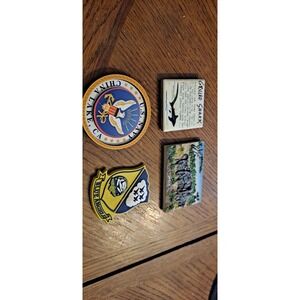 4 Decorative Magnets, Grilled Shark, USNavy, India Elephants, Blue Angels
